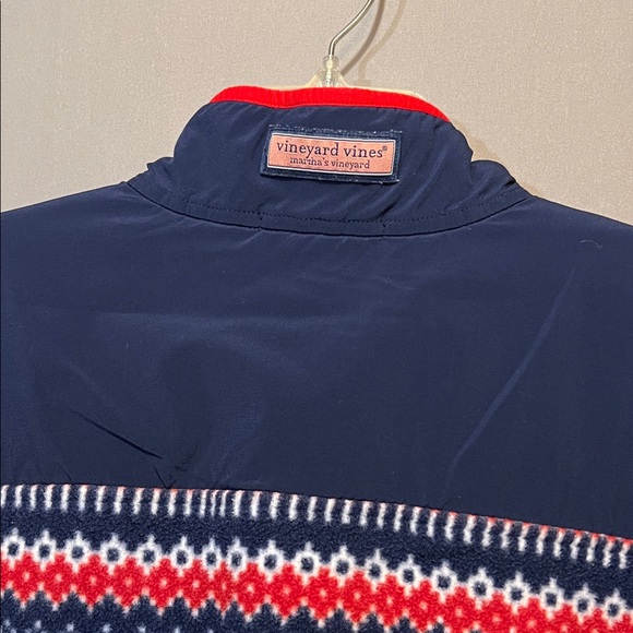 Men's Stylish Quarter Zip-Up Sweater in Navy and Red - Picture 6 of 6